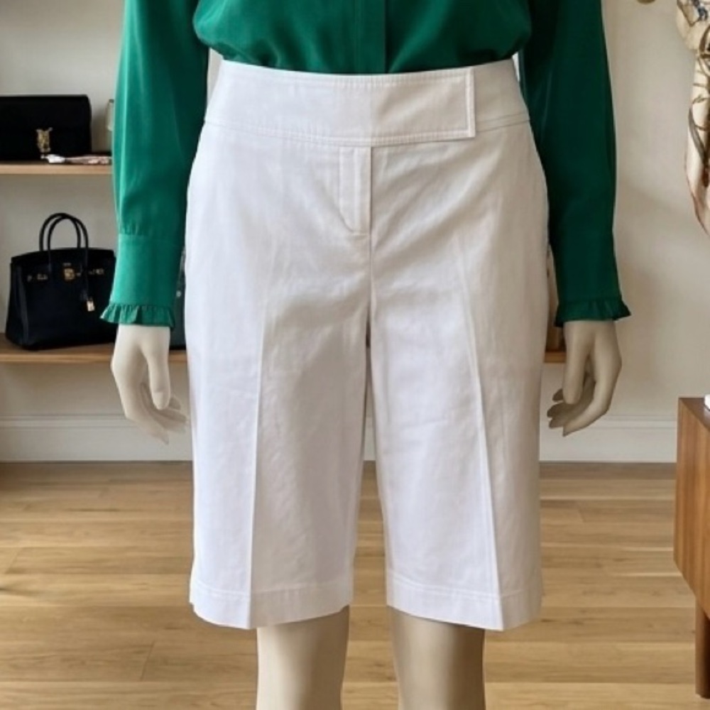 Women's White Bermuda Shorts
